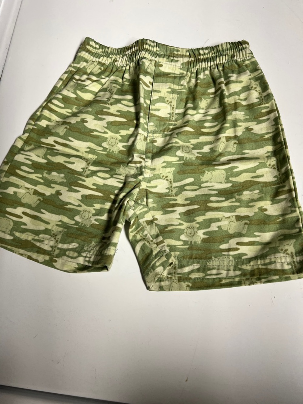 Kids Camouflage Cotton Casual Shorts - Green
